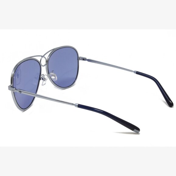 Tory Burch Women\'s Sunglasses TY6093 334865 Light Blue Gunmetal 59mm Aviator NEW main image 5